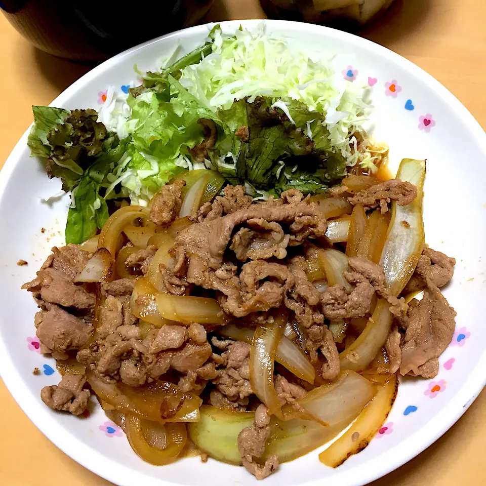 単身赴任中の男飯(生姜焼き)|おおもりの星さん