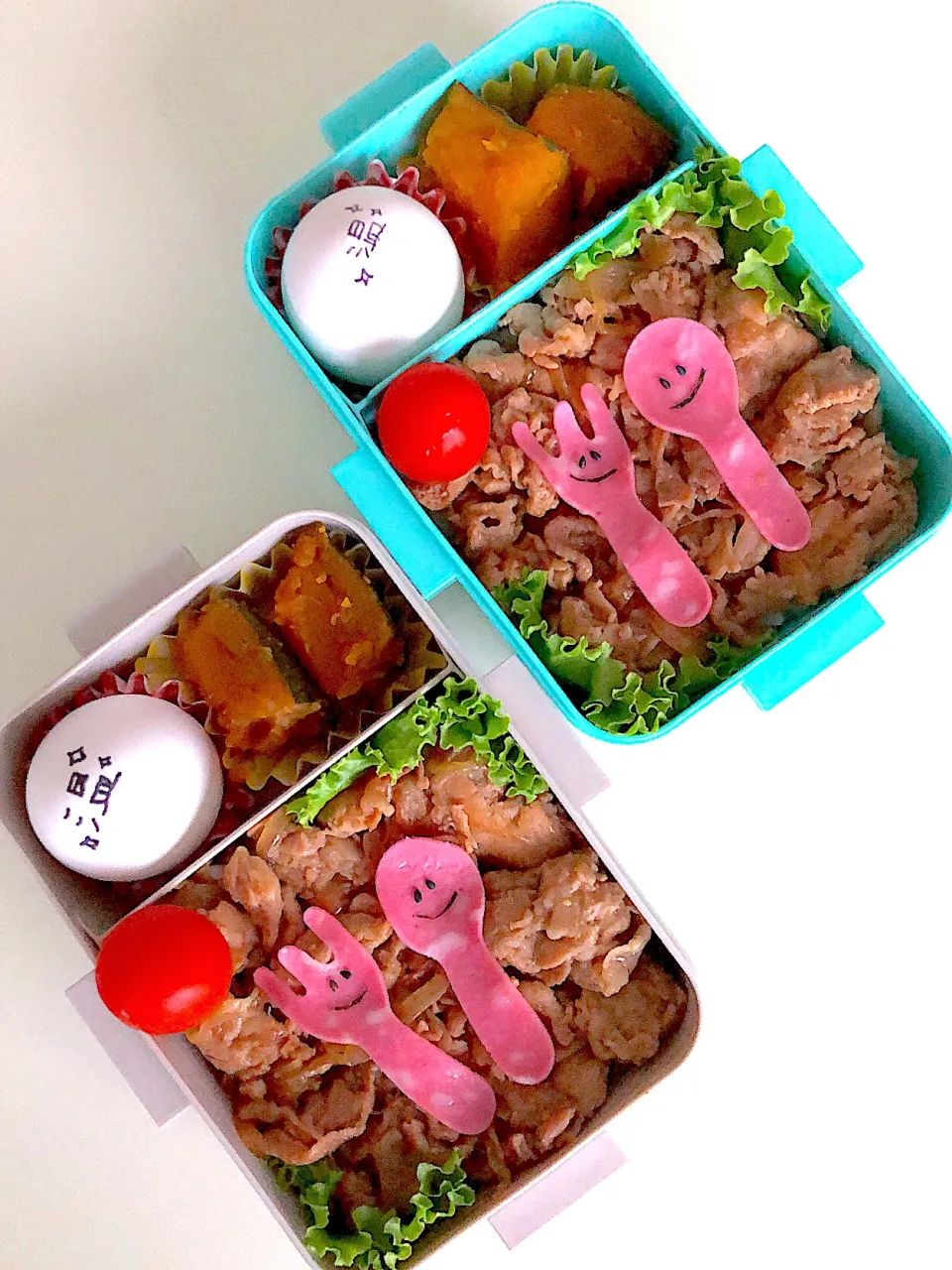 Snapdishの料理写真:豚丼弁当♪温玉のっけ✨|ikumonさん