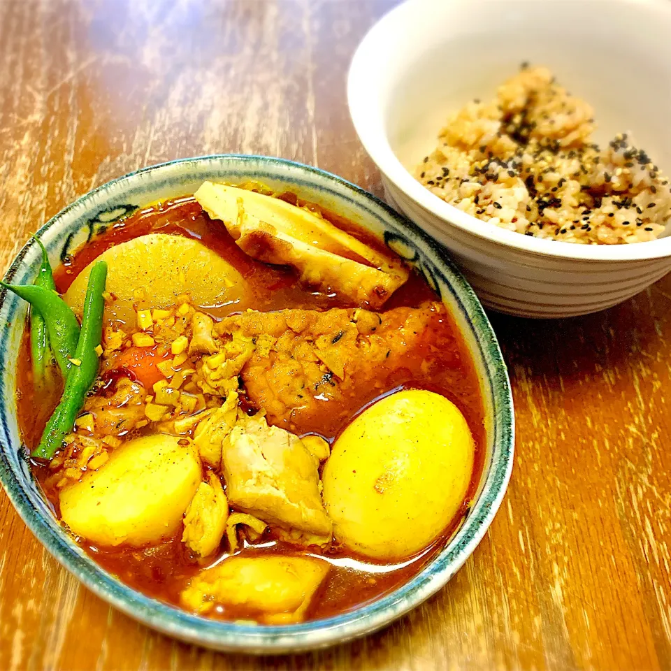 おでんからのスープカレー|プチテンよすさん