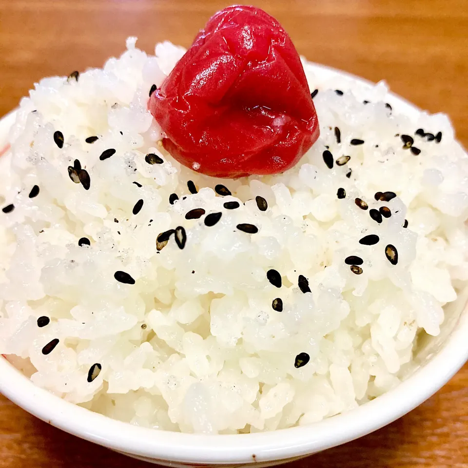 炊き立てご飯❤️🍚梅干しとごま塩でね🤗💕|まいりさん