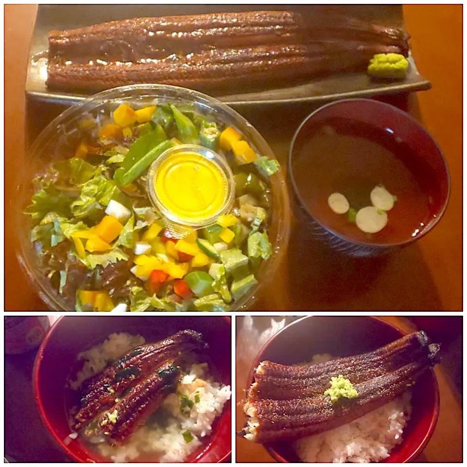 Midnight  meals🌝 お野菜たっぷりｻﾗﾀﾞ･鰻の蒲焼きからのぉ丼､出汁漬け･松茸のお吸い物|🌈Ami🍻さん