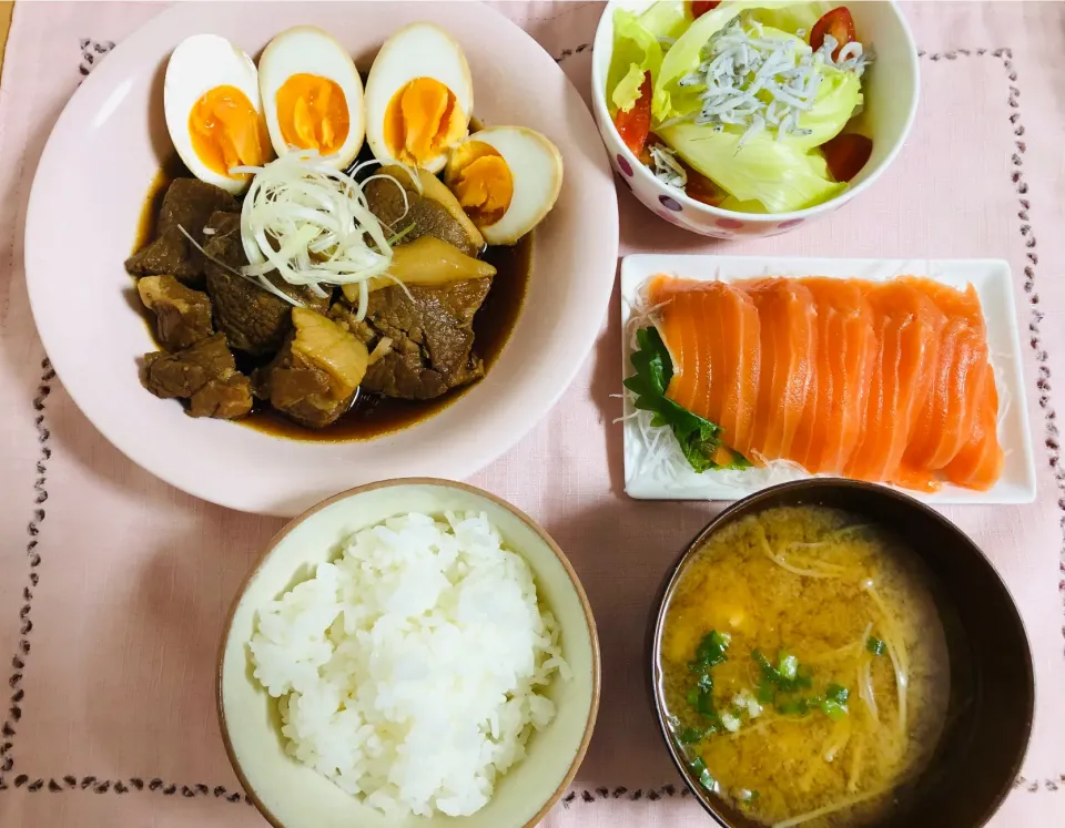 【たんぱく質増】豚の角煮　サーモン|飛鳥さん