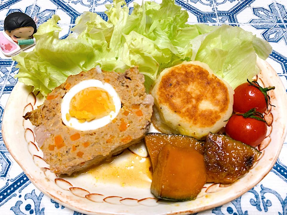 ミートローフ&かぼちゃの焼き浸し🎃
