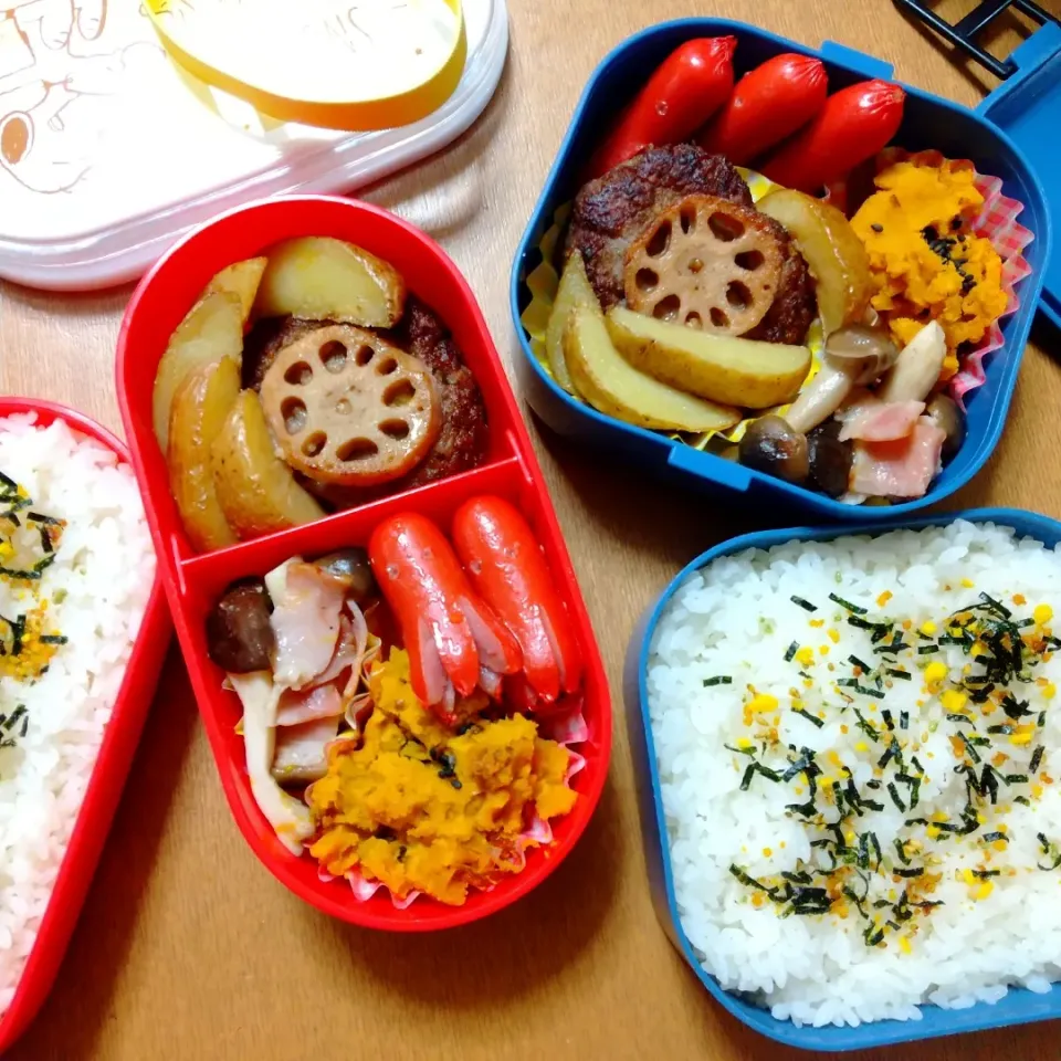 Snapdishの料理写真:れんこん照り焼きバーグ入りのお弁当|真希さん