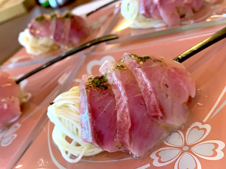 素麺で作る☆平政の冷製パスタ仕立て|栗原　健太郎さん