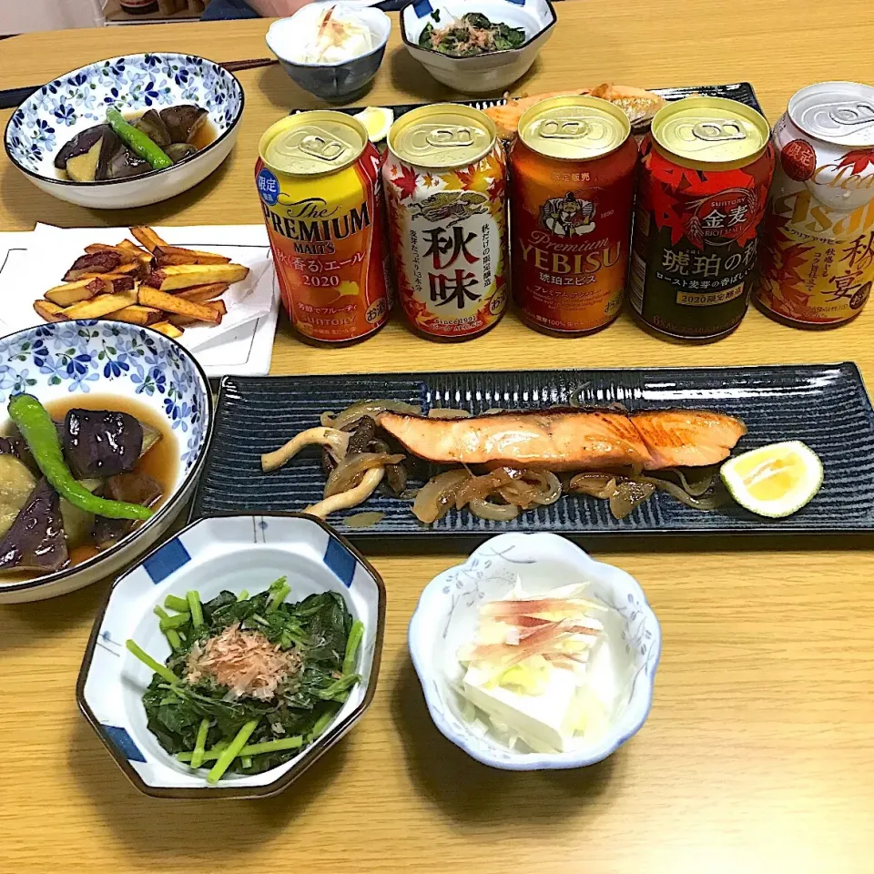 Snapdishの料理写真:秋のビール飲み比べ|共働き営業ウーマンの酒飲みご飯さん