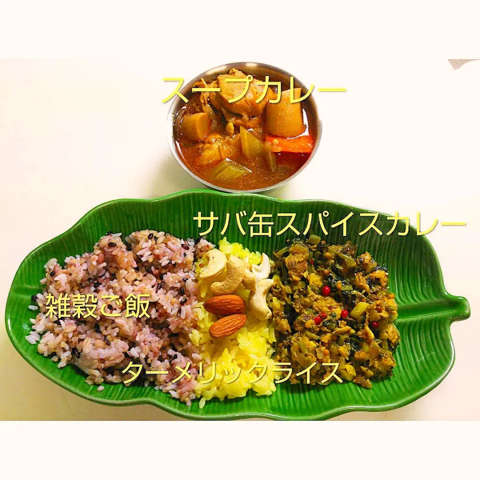 カレー尽くしの晩ごはん😋|alohameguさん