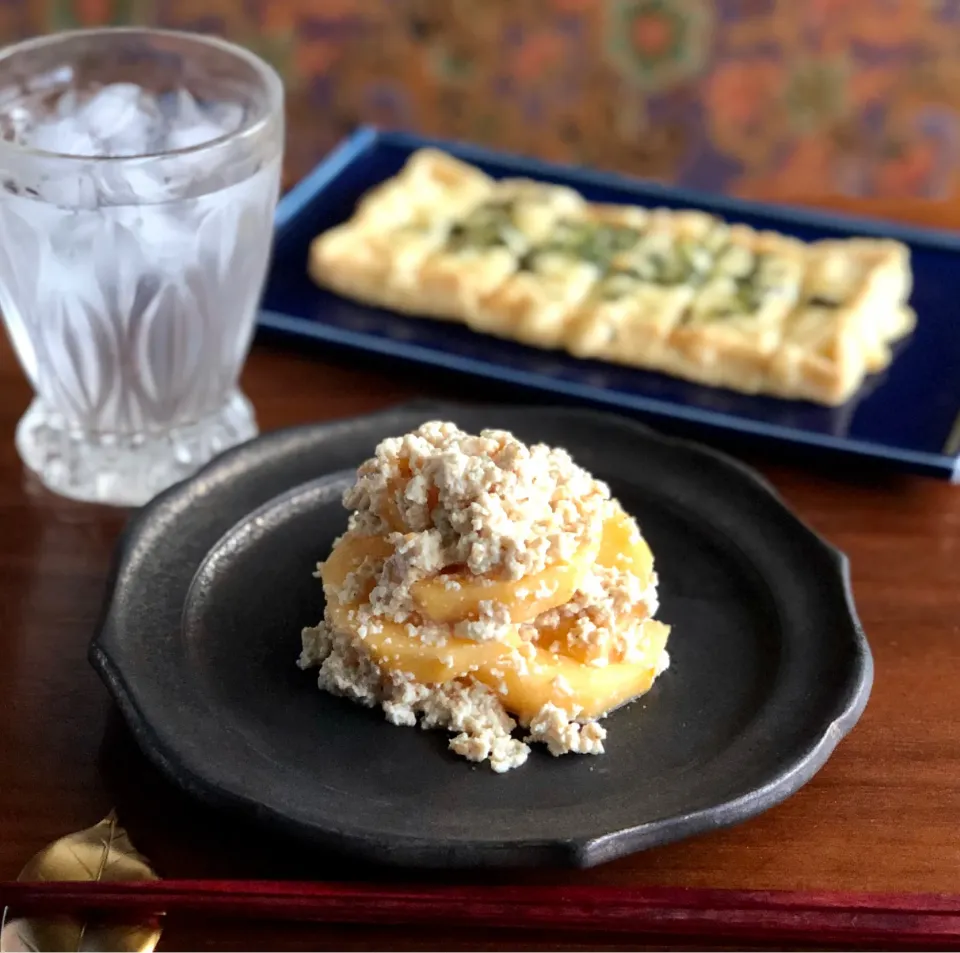 柿の白和え　Persimmon salad dressed with tofu and white sesame|マユマユさん