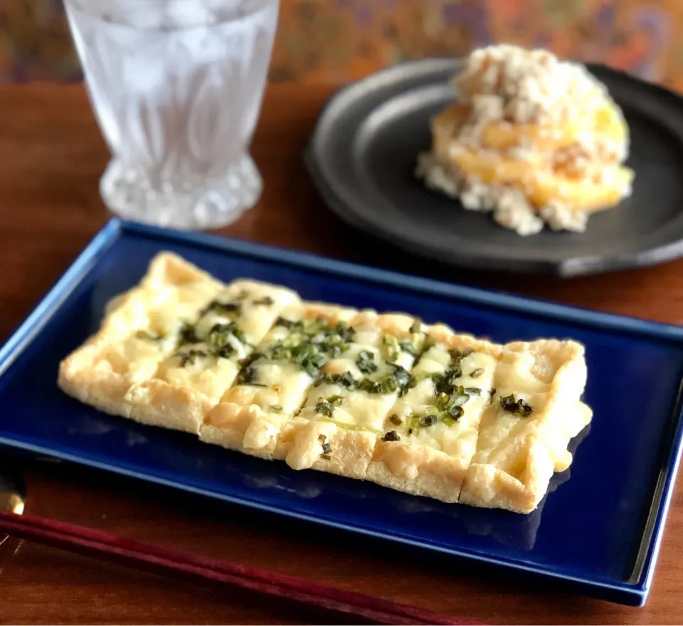 油揚げのネギチーズ焼き　　　　　　　Fried tofu, grilled green onions and cheese|マユマユさん