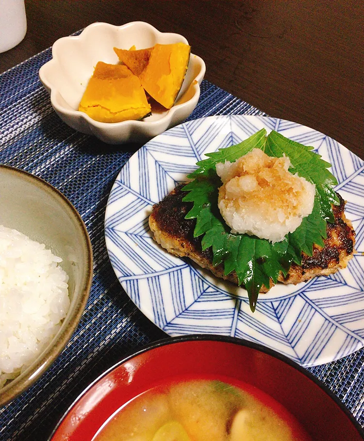 和風豆腐ハンバーグ　かぼちゃ煮|ちぐあささん