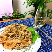 蕎麦パスタで至高のカルボナーラ|蕎麦屋de上機嫌さん