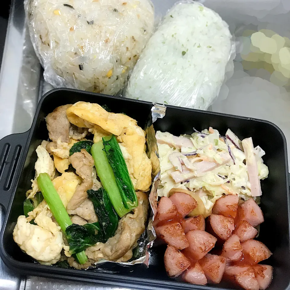 豚と青菜の卵炒め弁当|おいもさん