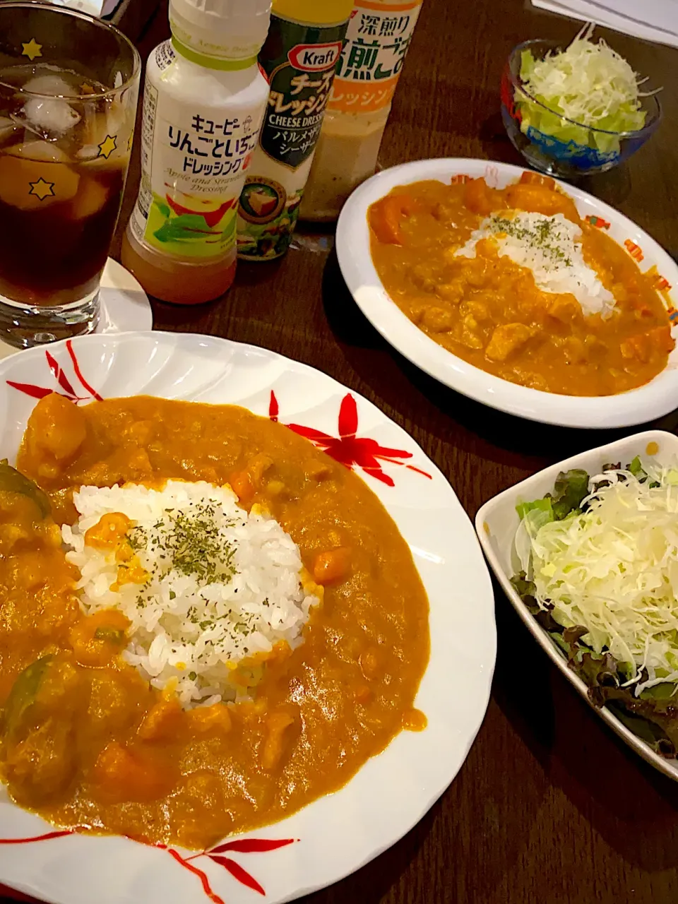 バターチキンカレー🍛　グリーンサラダ🥗　アイスコーヒー🍹|ch＊K*∀o(^^*)♪さん