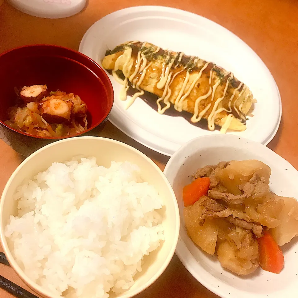 Snapdishの料理写真:肉じゃが&とん平焼き|おいもさん