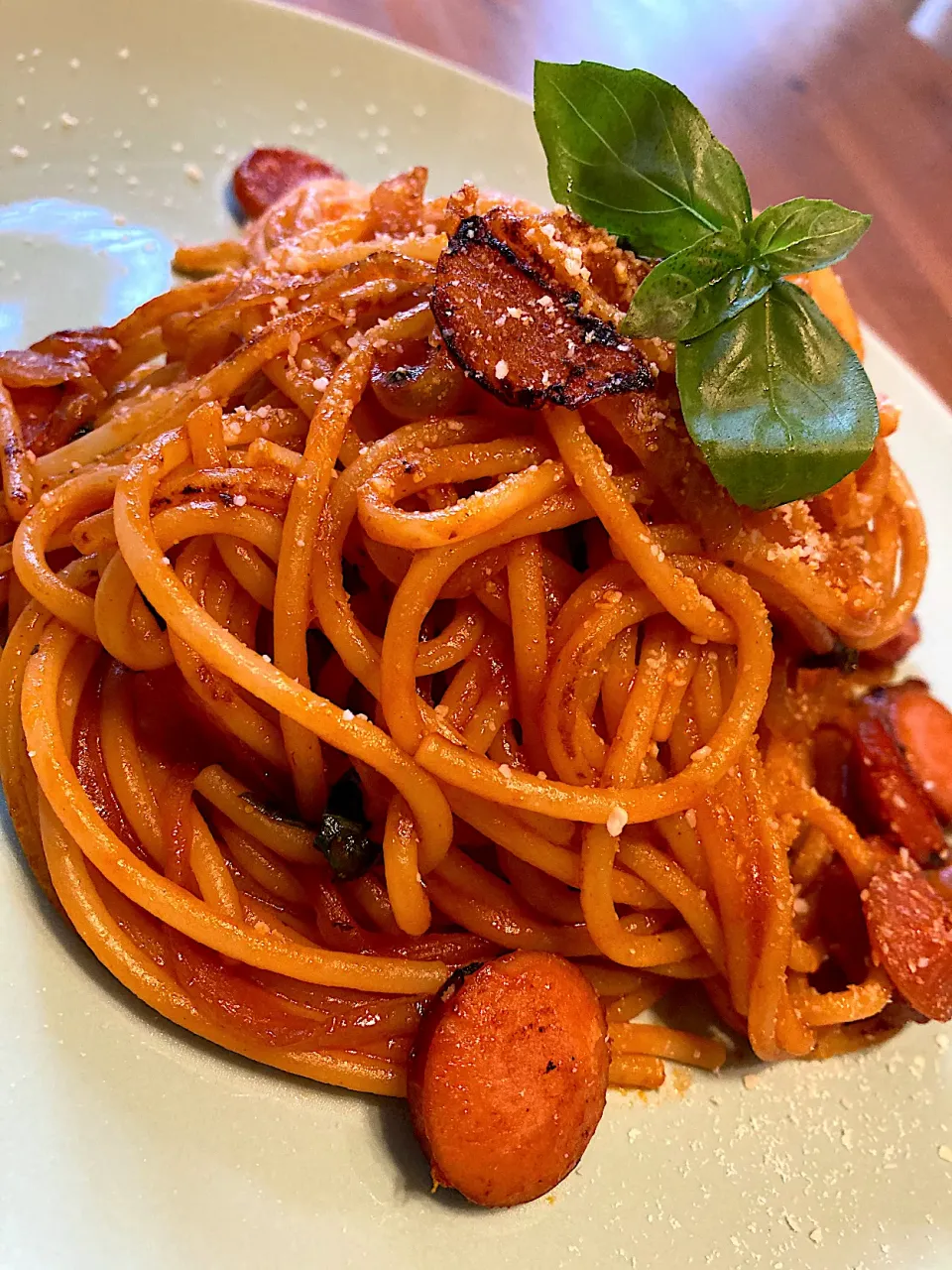 ナポリタン😋🍝💕✨やっぱりナポリタンは太麺ですね😍|アイさん