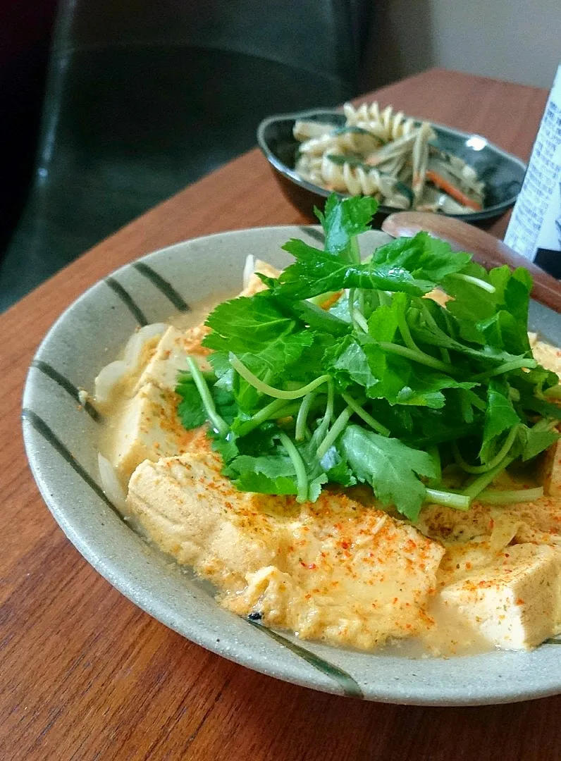 焼き豆腐の卵とじ|まりおさん