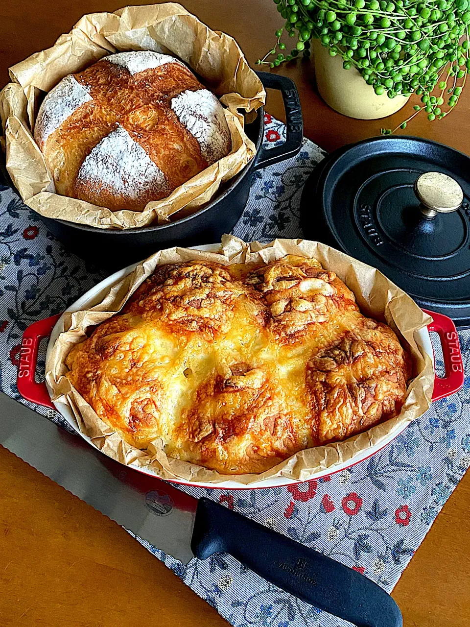 チーズのプチパン　鍋焼きカンパーニュ|Miki (^_−)−☆さん