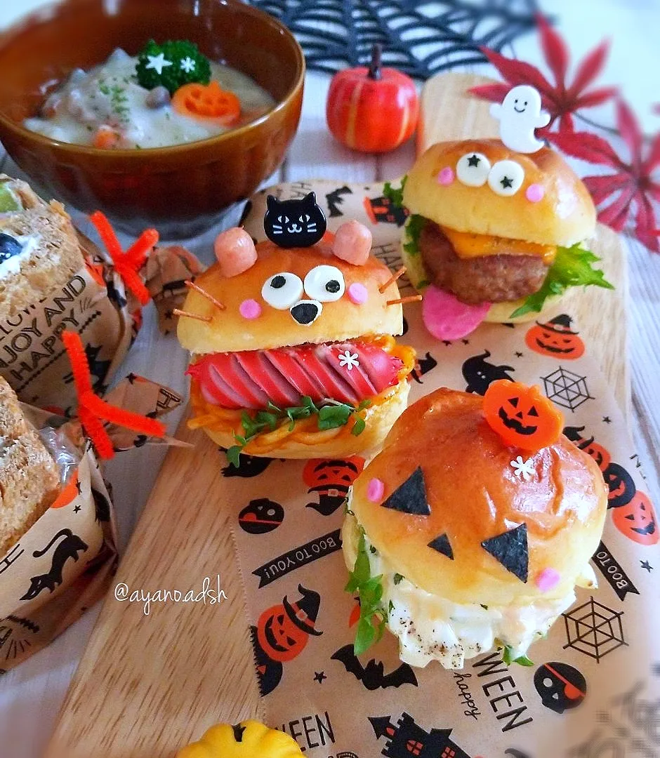 Snapdishの料理写真:🎃👻ハロウィンハンバーガー🍔🍴|ayano.adshさん