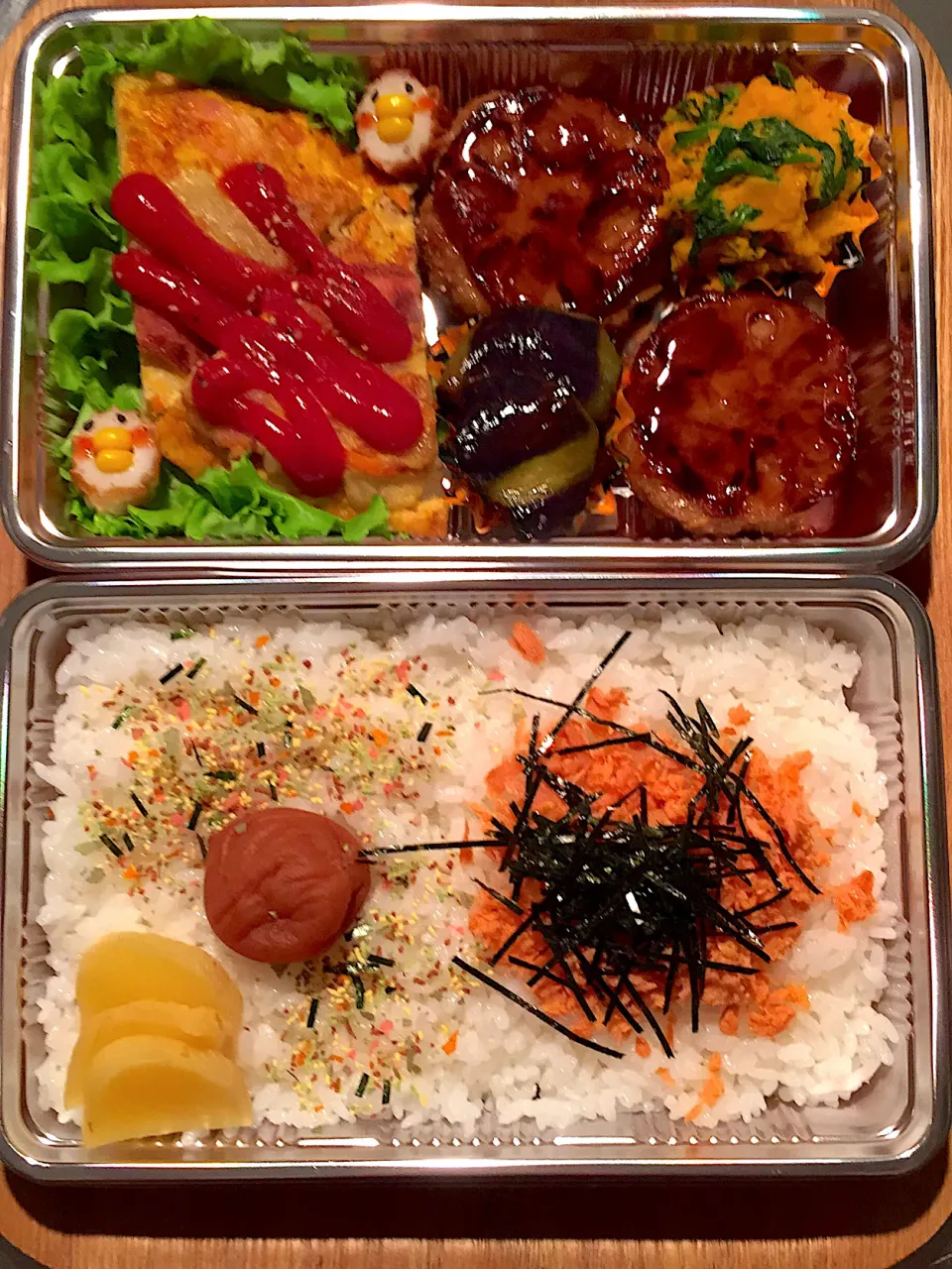 スペインオムレツ蓮根バーグ弁当|あぐりさん