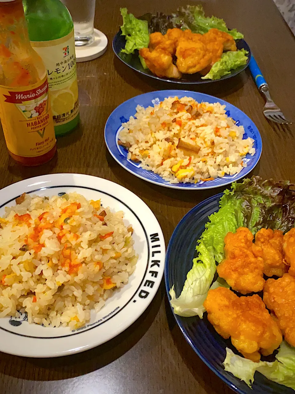 フライドチキン　焼豚と卵の炒飯　ハバネロソースがけ|ch＊K*∀o(^^*)♪さん