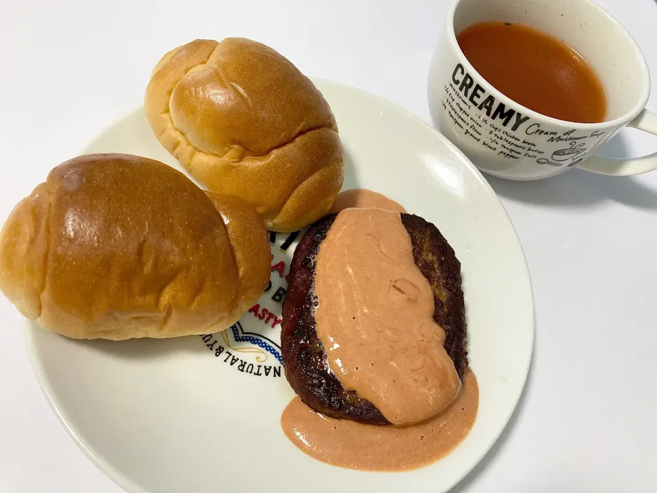 朝は、マルシンハンバーグ　オーロラソース|Kojiさん