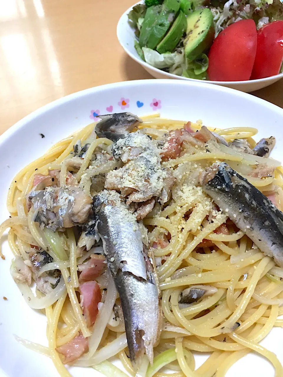 単身赴任中の男飯(オイルサーディンのパスタ)|おおもりの星さん