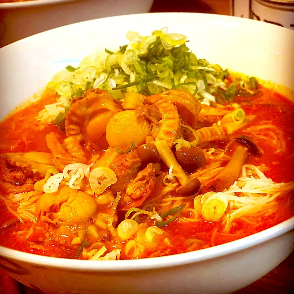 #dinner Rice Vermicelli Noodles in Sour Seafood Bisque with Negi  #ricenoodles #soup #negi #homemadefood #homemadesoup|Emanuel Hayashiさん