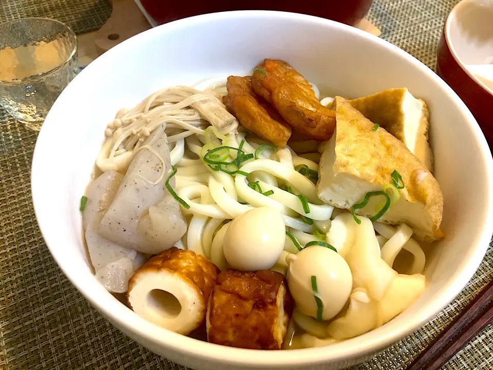 2日目のおでんかけうどん|こぐまさん