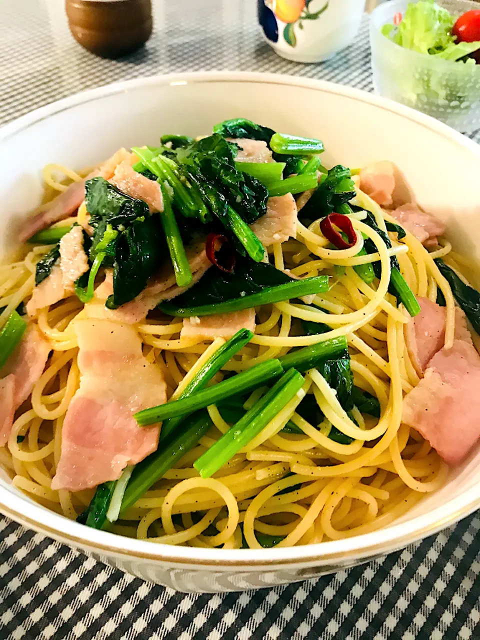 ☆水曜日の朝パスタ☆ほうれん草🥬ベーコン🥓|静香さん