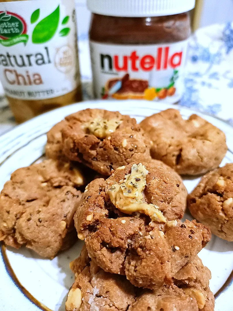 Peanut 🥜 Butter chia seeds and Nutella cookies 🍪|Fatmamaさん