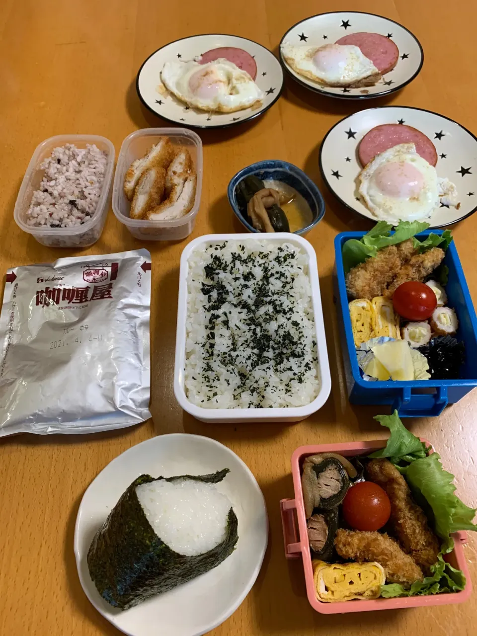 Snapdishの料理写真:今日のお弁当と朝ごはんの1部♡2020.10.13.|kimikimiさん