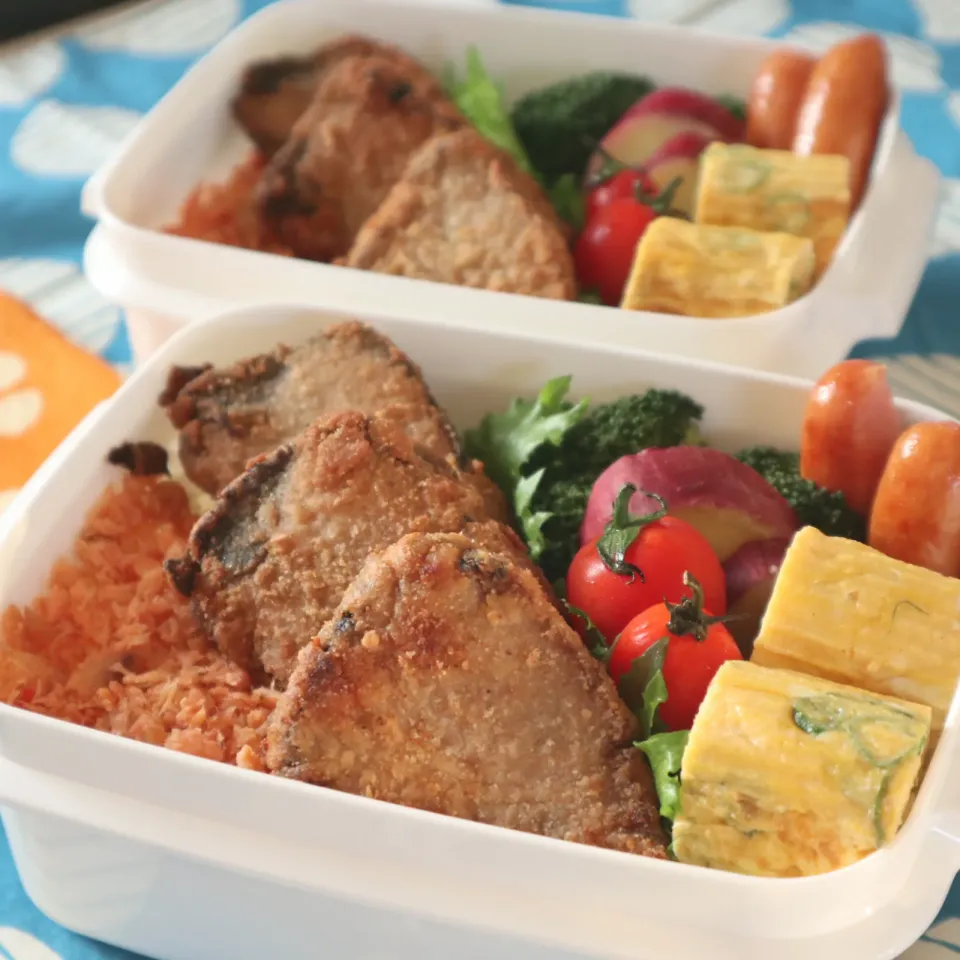 中学生男子年子弁当🍱かつおのタタキで竜田揚げ|なかじー。さん