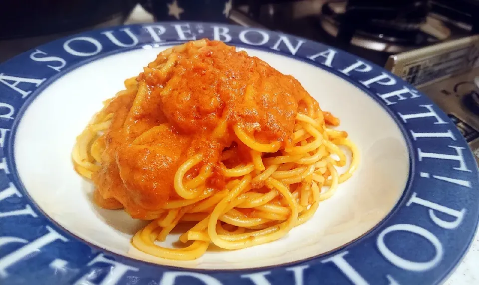 カニのトマトクリームソース🍝|GGGさん