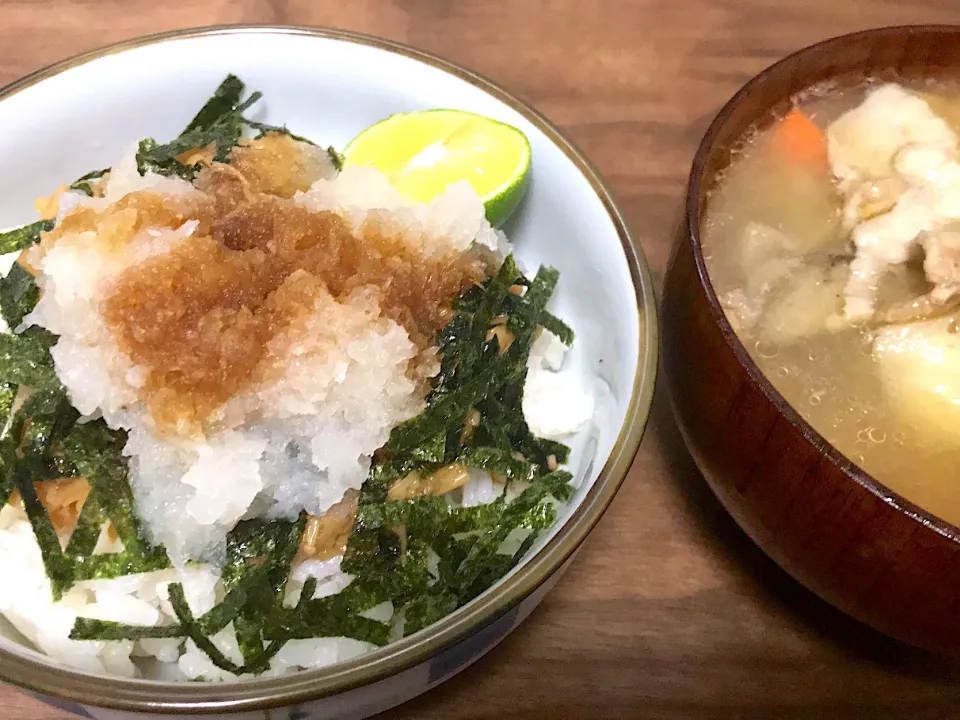 Snapdishの料理写真:なめたけとのりのっけ飯|Tak@さん