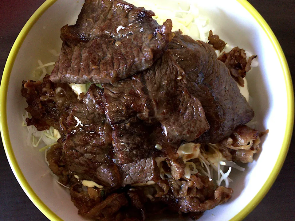 牛肉バラ焼肉(ハーフ)丼|ばーさんさん