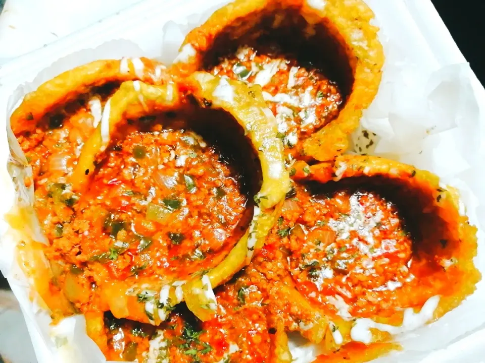 Patacones Rellenos con Carne / Green Plantain Baskets filled with ground meat.|Giancarlo Andrei Calcagnoさん