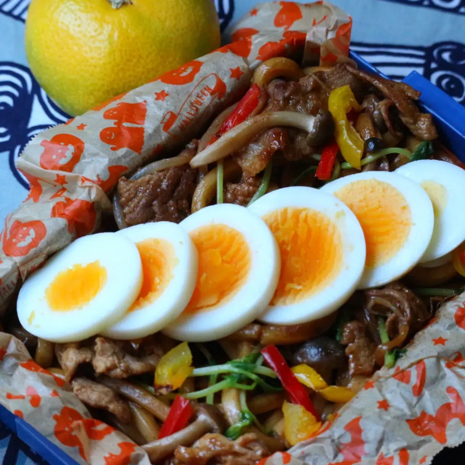 順番に気をつけてフライパンで焼いただけ焼うどん弁当|tamiさん