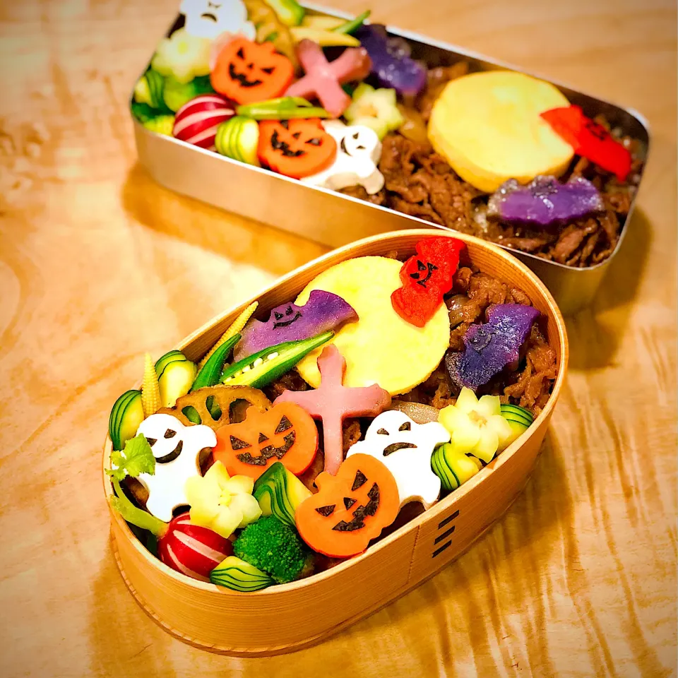 ハロウィンな牛丼弁当🎃|1480_kojiさん