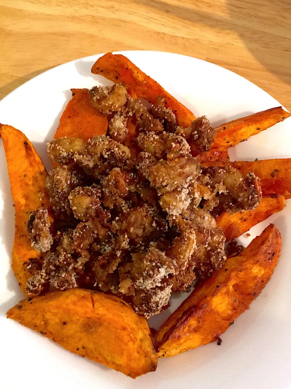 Breaded Cajun prawns with honey glazed sweet fries!|Leona A Williamsさん