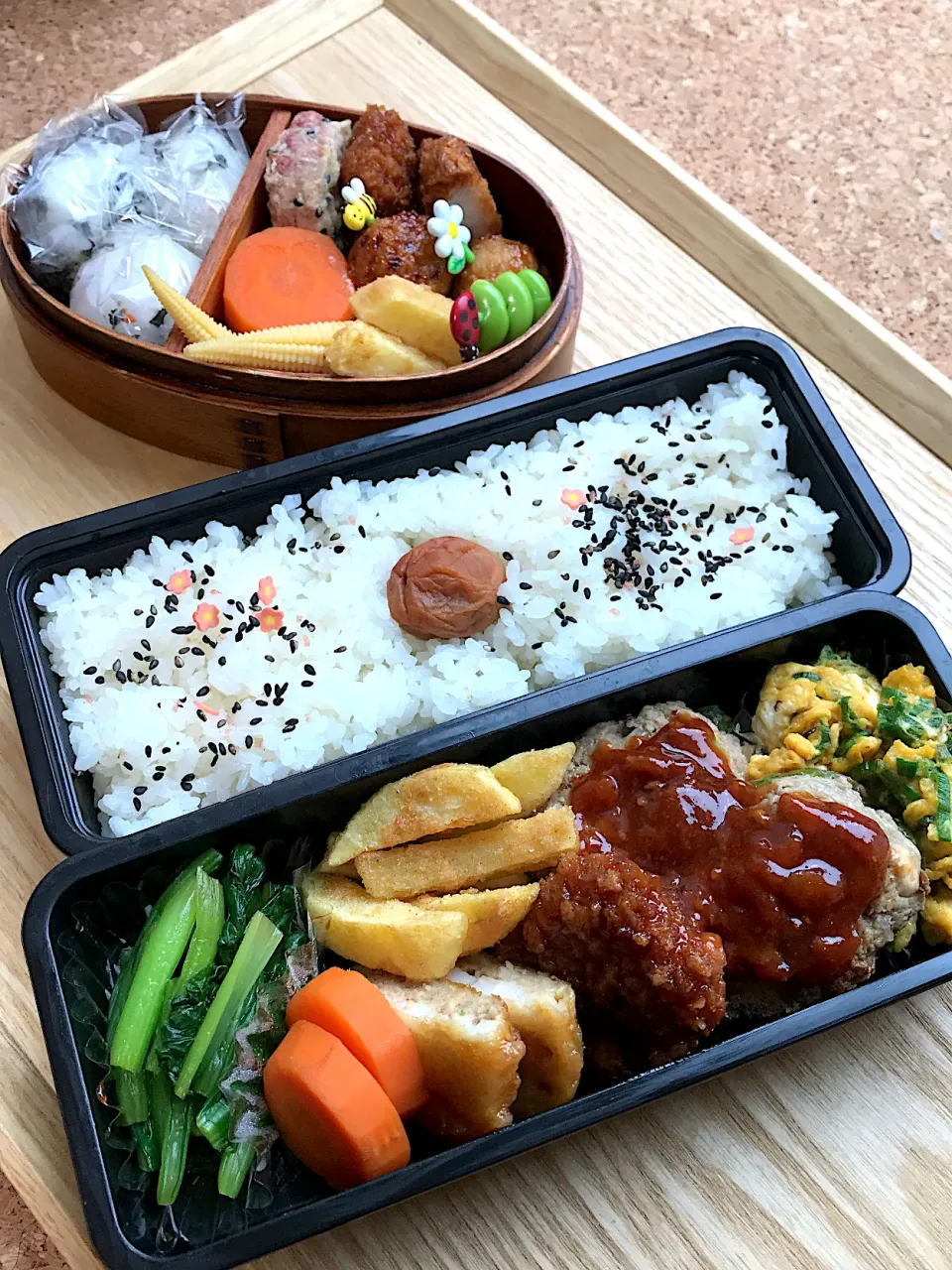 Snapdishの料理写真:ピーマンの肉詰め弁当|二キィさん