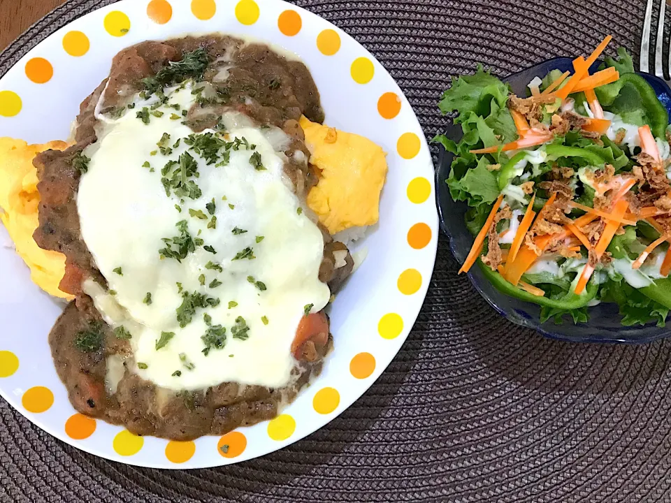 オムチーズカレーの朝ごはん|ゆうかさんさん