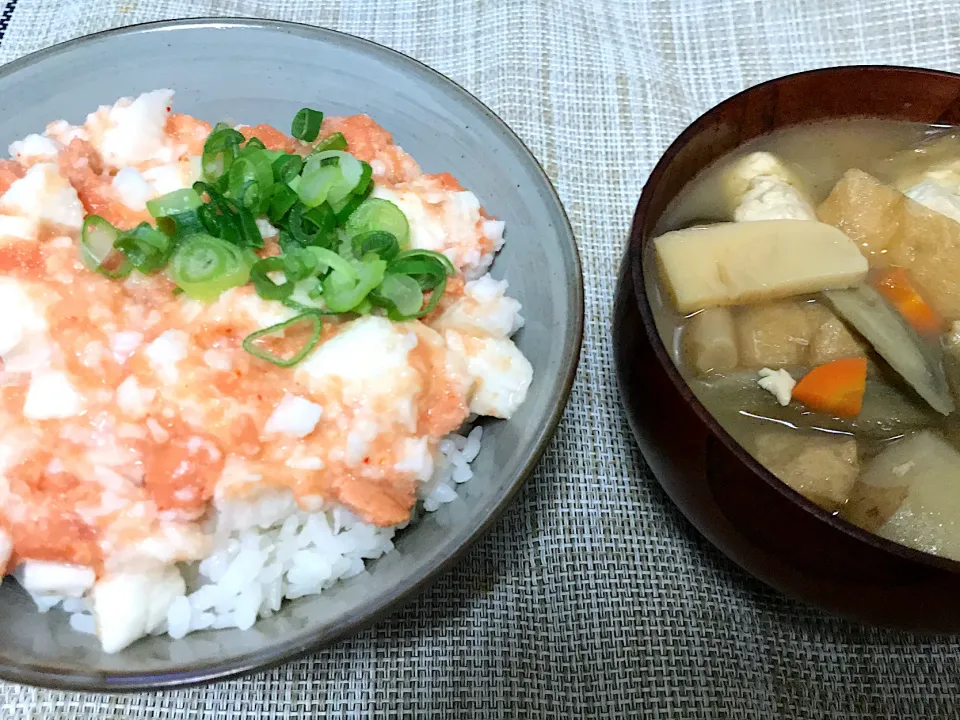 明太子長いものっけ飯|Tak@さん