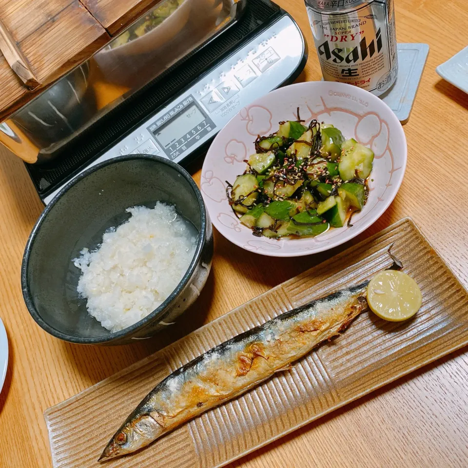 おでん🍢
秋刀魚の塩焼き
きゅうりの塩昆布あえ|naoさん