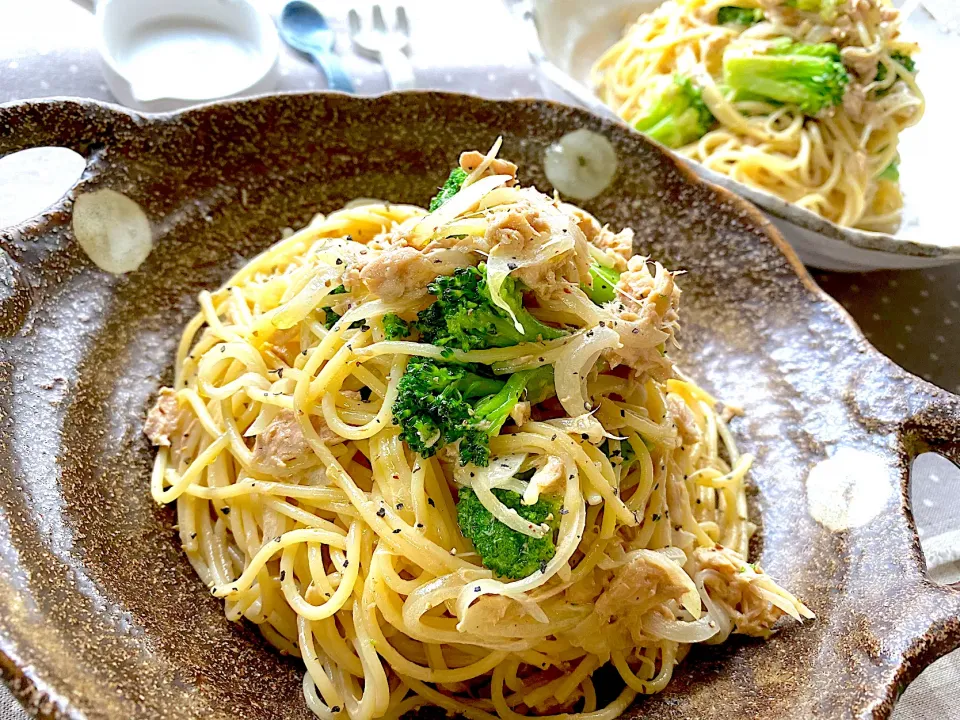 ツナマヨ醤油パスタ🍝|がぁがさん