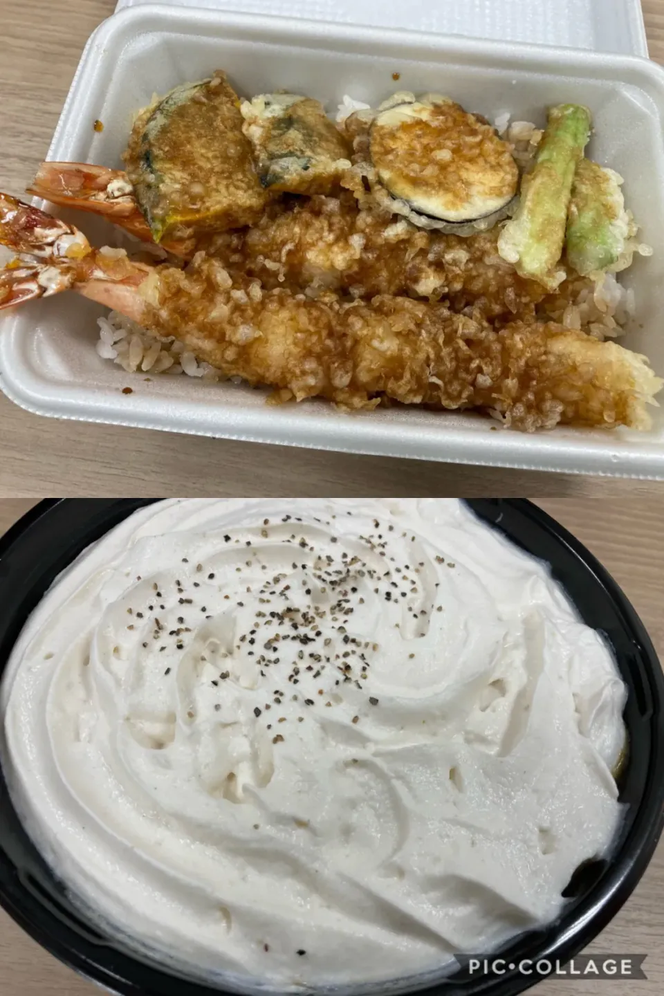 昨日のテイクアウトランチは、立派な海老天2本の海老天丼と、名物白いカレーうどん＠初代　恵比寿。大満足のランチ、美味しくいただきました。|sniper66さん