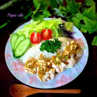 鶏の手羽トロでシンガポール🇸🇬チキンライス😊