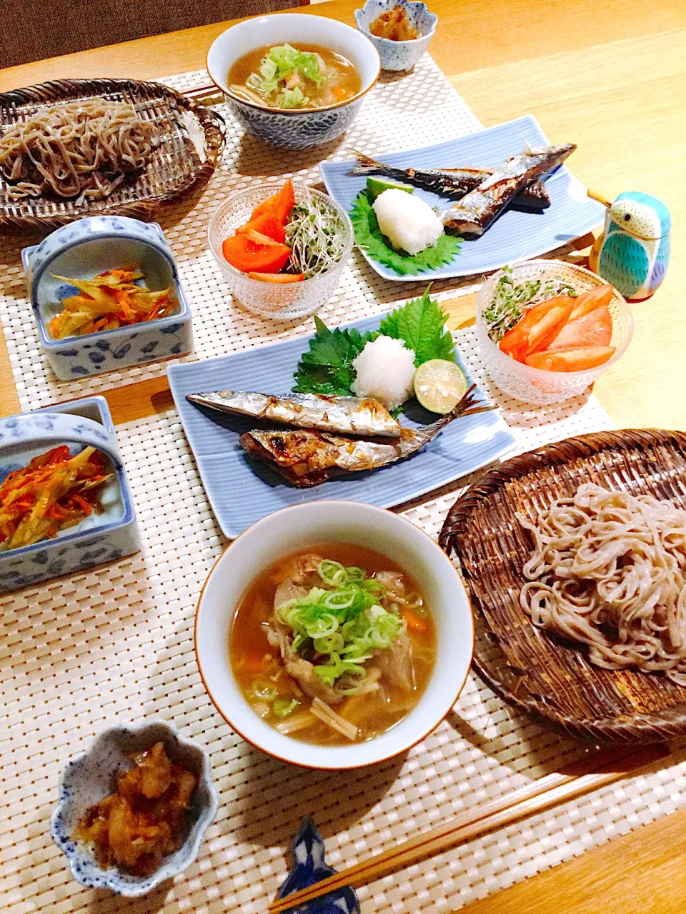 秋刀魚塩焼き、けんちん蕎麦|papinさん