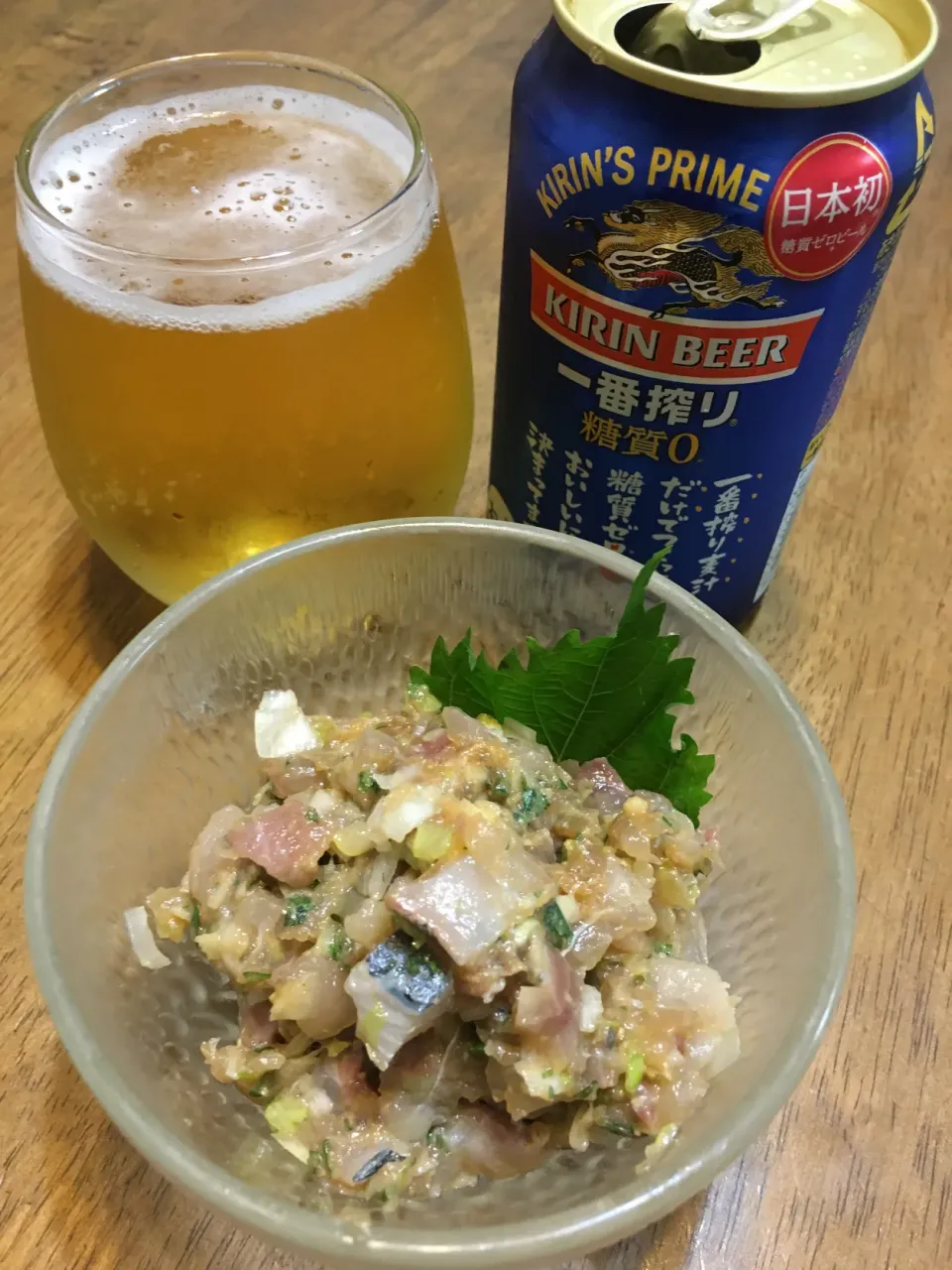 今夜はアジのなめろうで乾杯🐟|がおりんさん