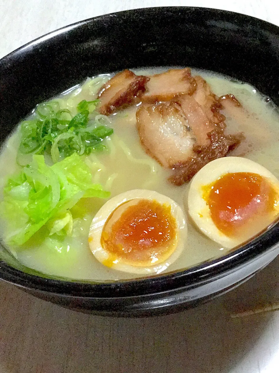 旦那作ラーメン〜煮卵、焼き豚、白菜入り|Ayaさん