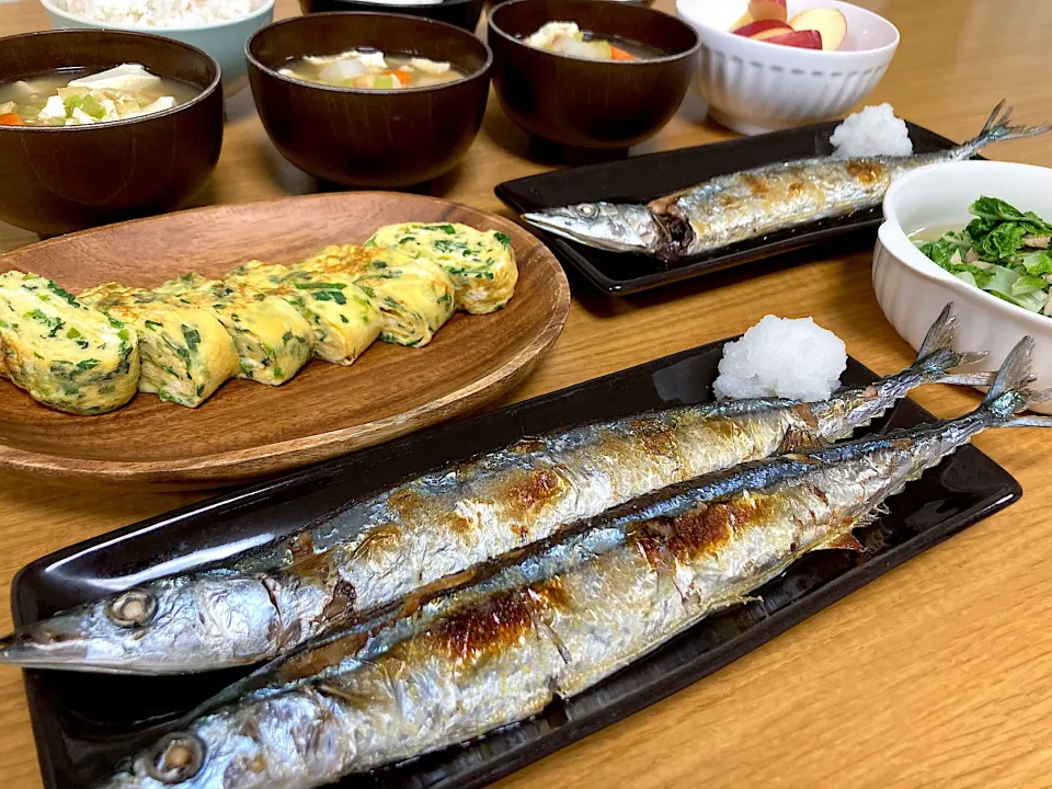 ＊秋刀魚の塩焼き夕飯＊|＊抹茶＊さん